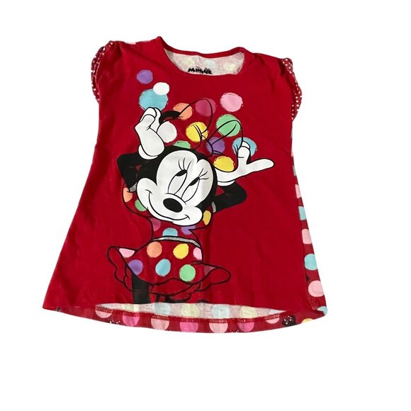 Disney Minnie Mouse Red Polka Dot Girls Dress 5T Cotton/Polyester Blend #G-7-9-1 - Picture 1 of 5